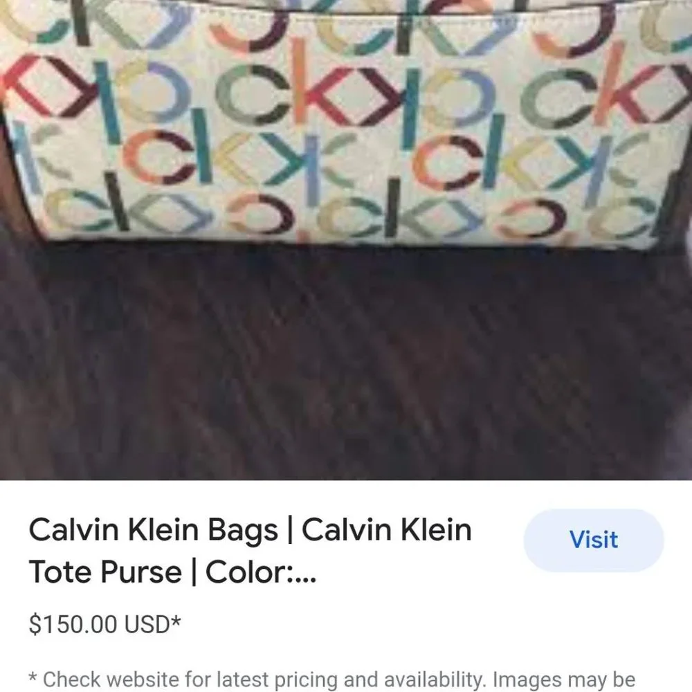 Authentic Calvin Klein coated PVC rainbow signature tote bag - Picture 14 of 14